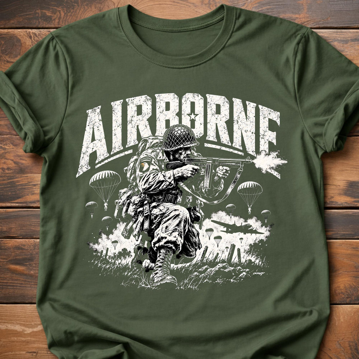 Airborne graphic t-shirt - Military Green