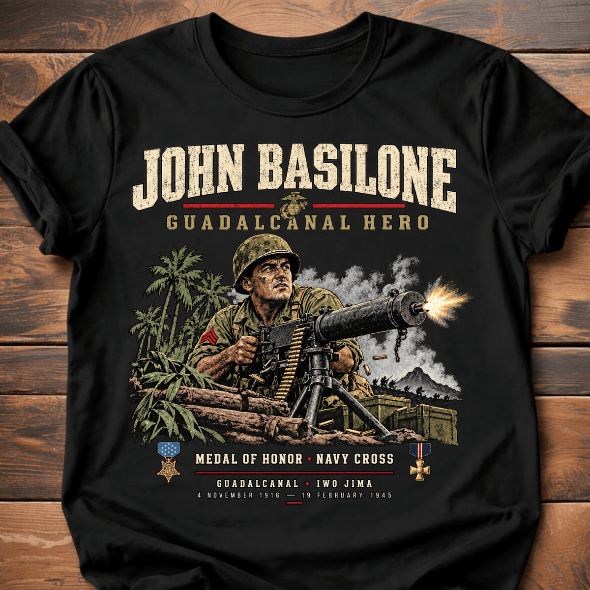 John Basilone Guadalcanal Hero T-Shirt