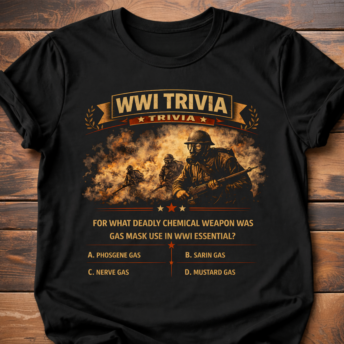 WW1 Trivia Gas Mask T-Shirt