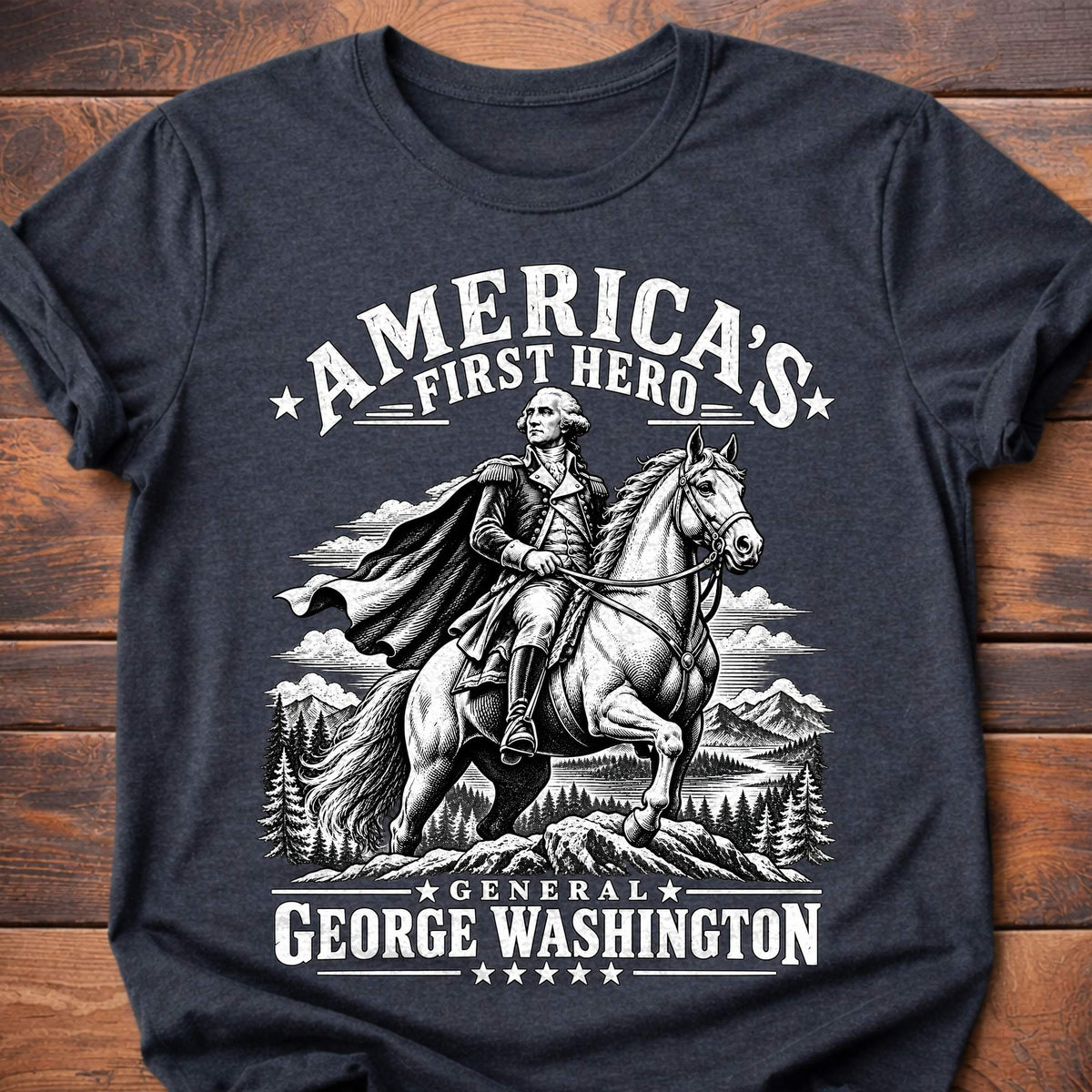 General George Washington T-Shirt - Dark Heather