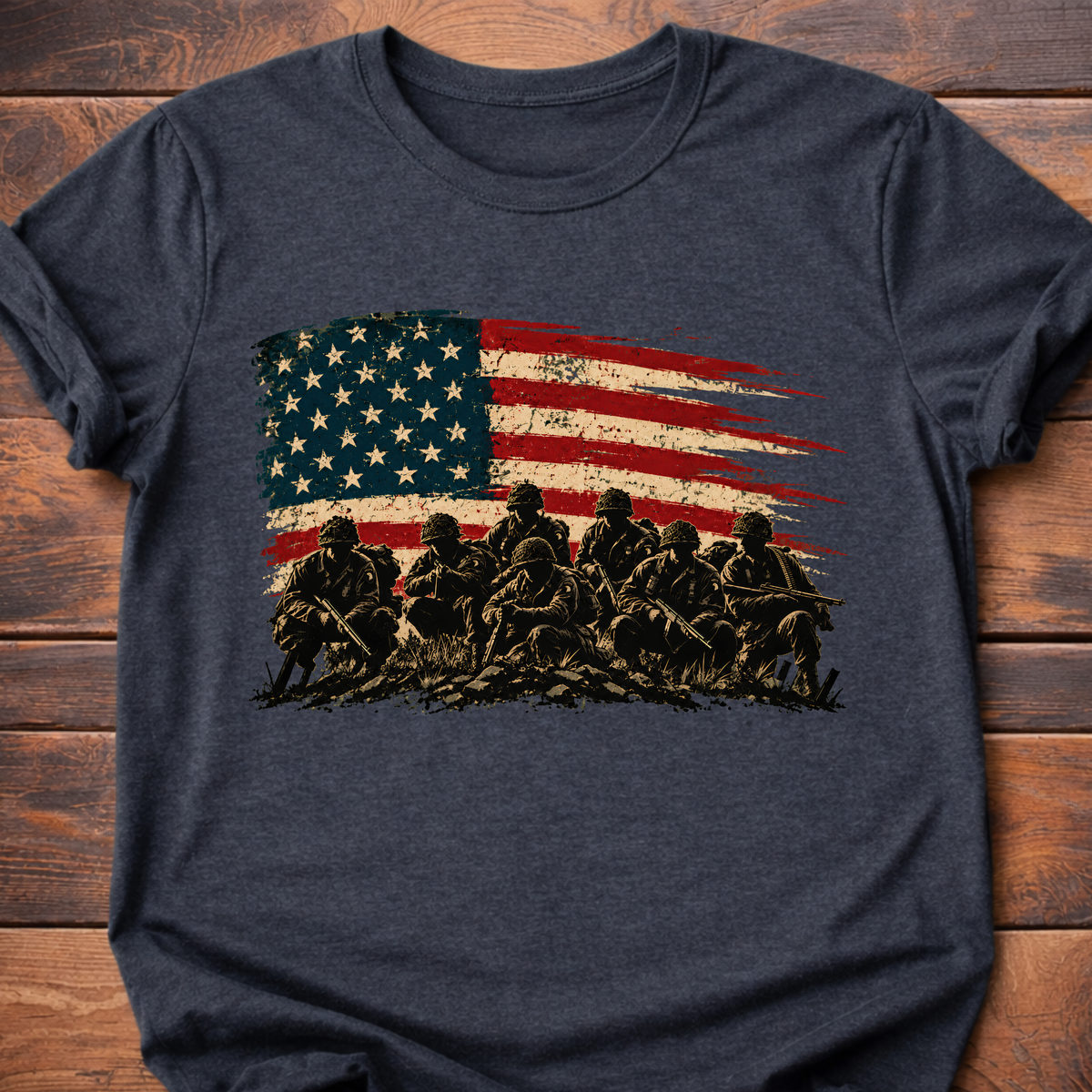 Veteran Soldiers American Flag T-Shirt