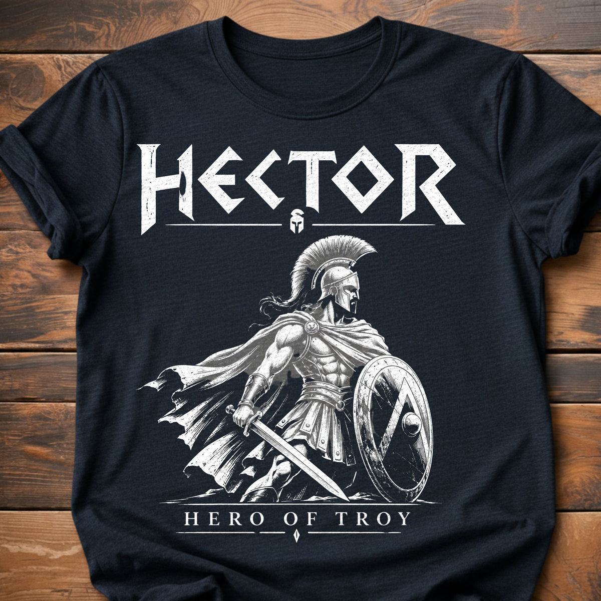 Hector Hero of Troy T-Shirt - Heather Navy