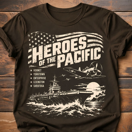 Heroes of the Pacific T-Shirt - Dark Chocolate