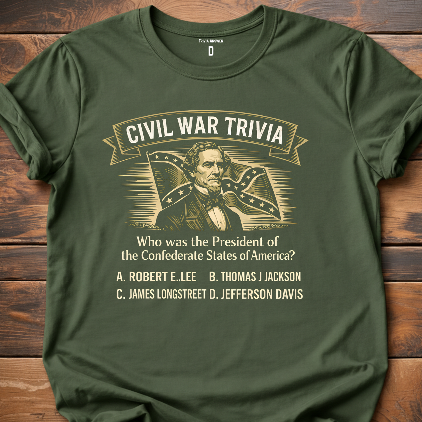 Civil War Trivia Confederate President T-Shirt
