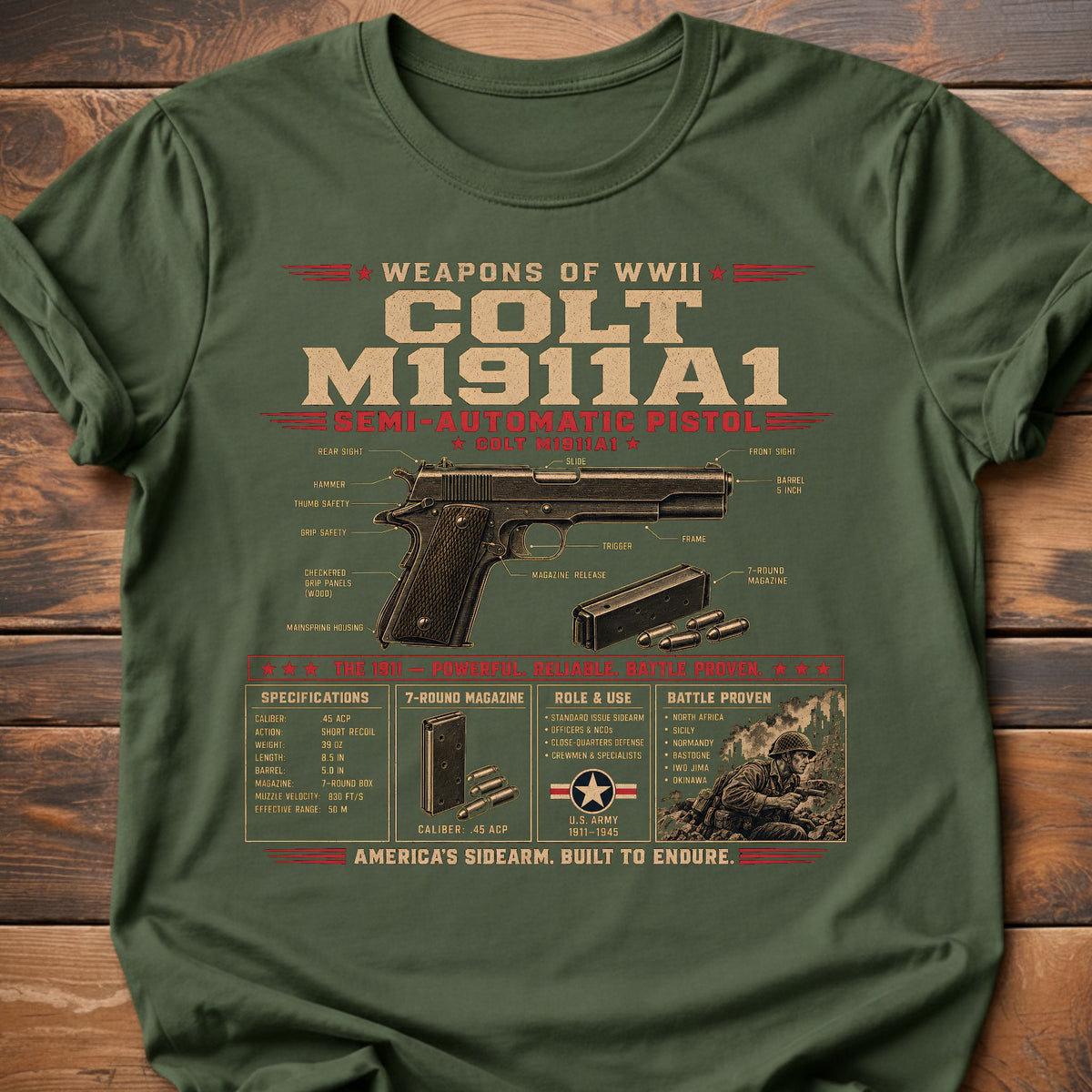 Weapons Of WWII Colt T-Shirt