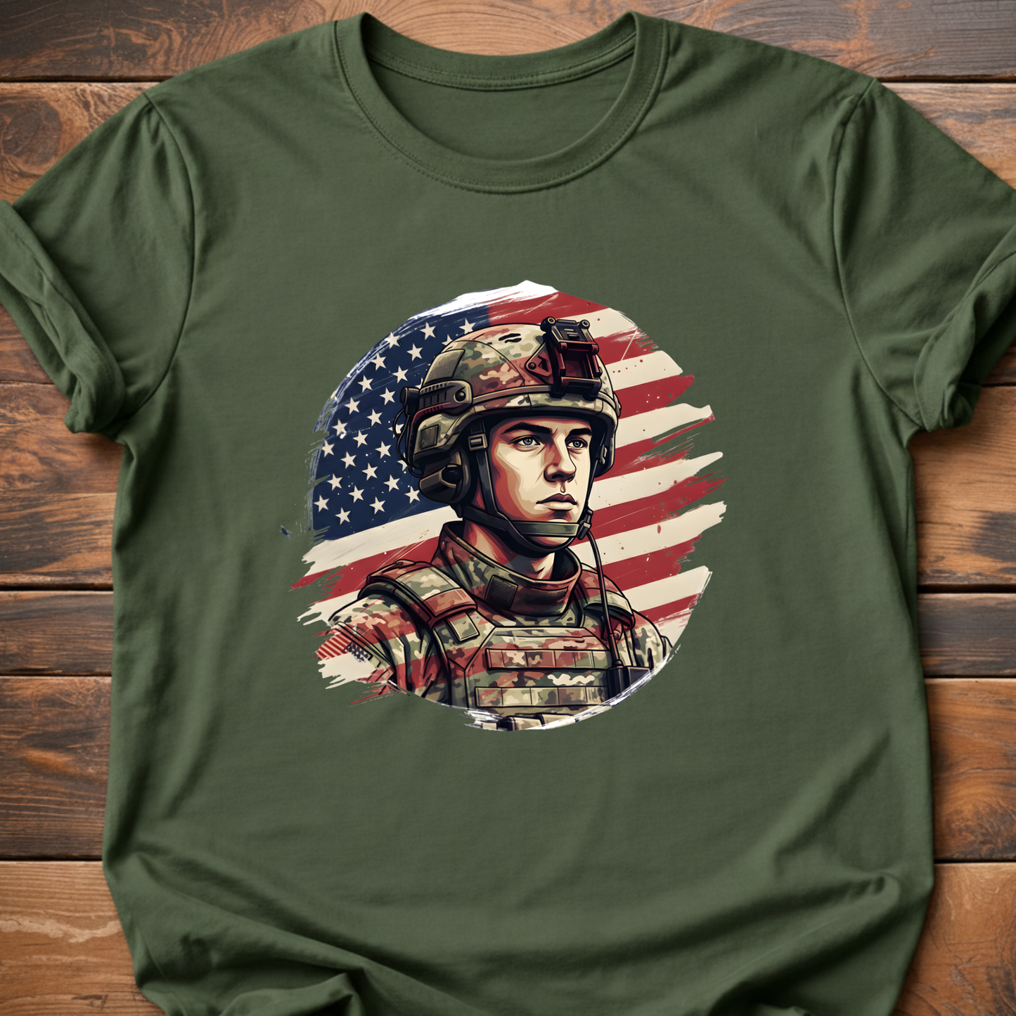 Iraq War US Soldier Flag T-Shirt