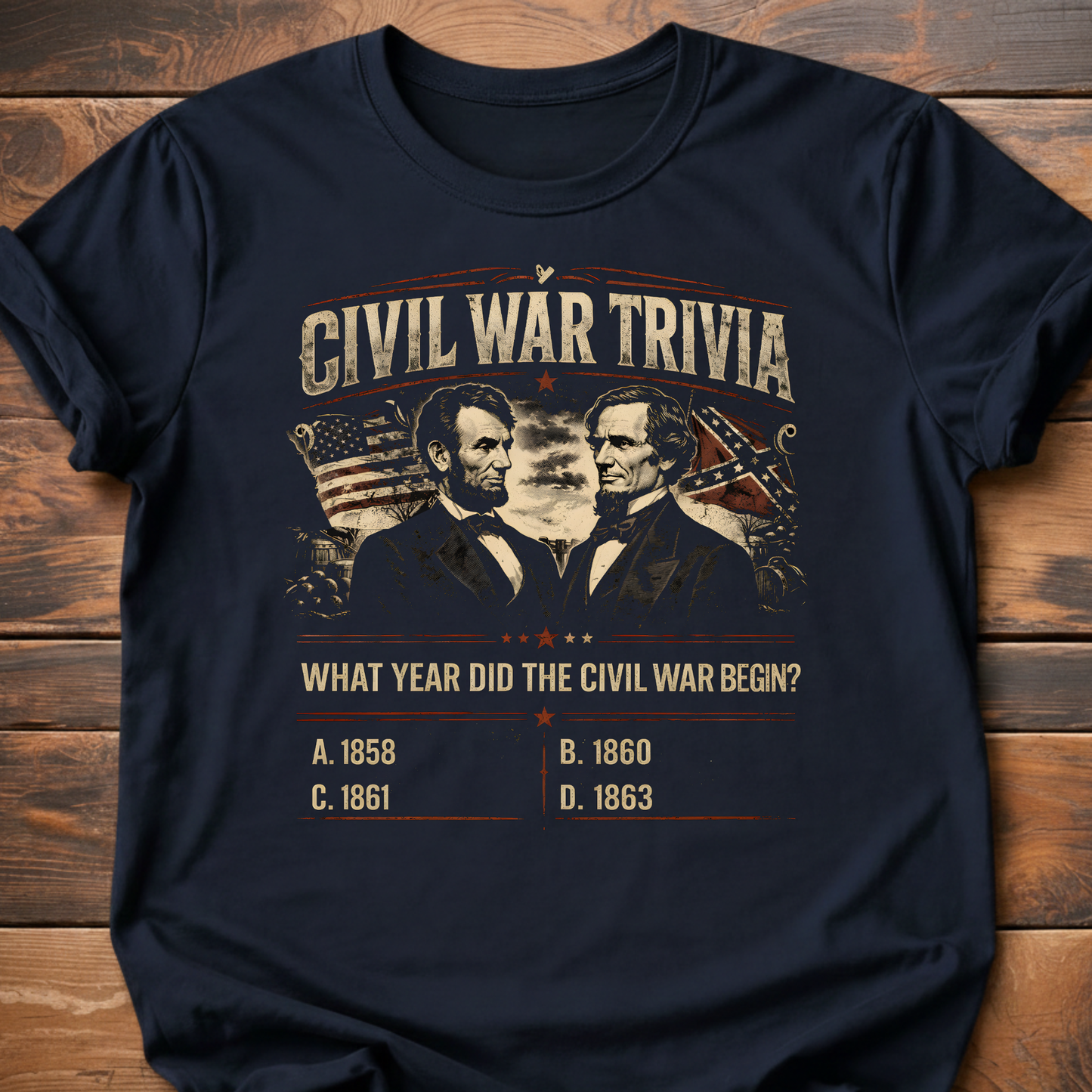 Civil War Trivia The Beginning Commander T-Shirt