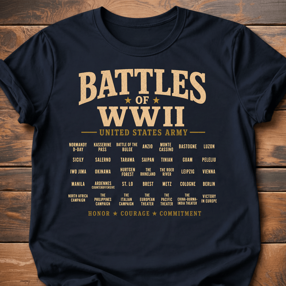 Battles Of WWII Army T-Shirt