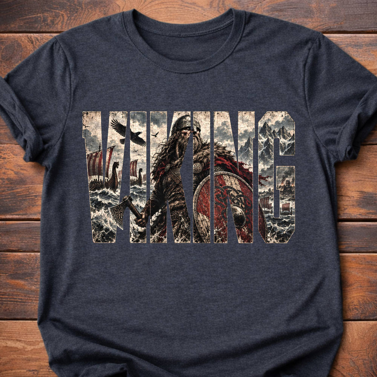 Viking Warrior graphic t-shirt - Dark Heather