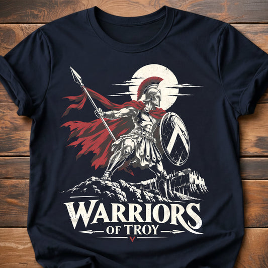 Warriors of Troy Spartan Warrior T-Shirt - Navy