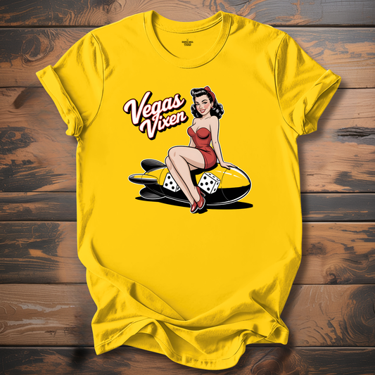 Vegas Vixen WW2 Bomber Nose Art T-Shirt