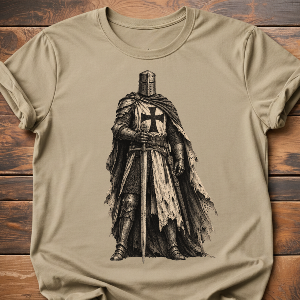 Medieval Knight T-Shirt — Vintage Crusader Armor Graphic Tee