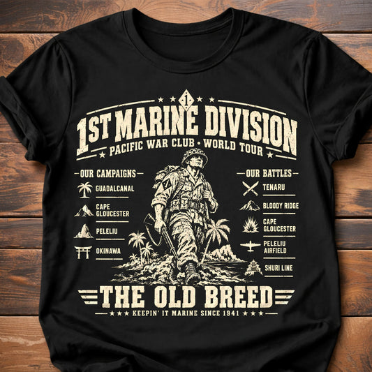 1st Marine Division World Tour T-Shirt - Black