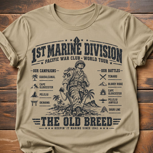 1st Marine Division World Tour T-Shirt - Sand