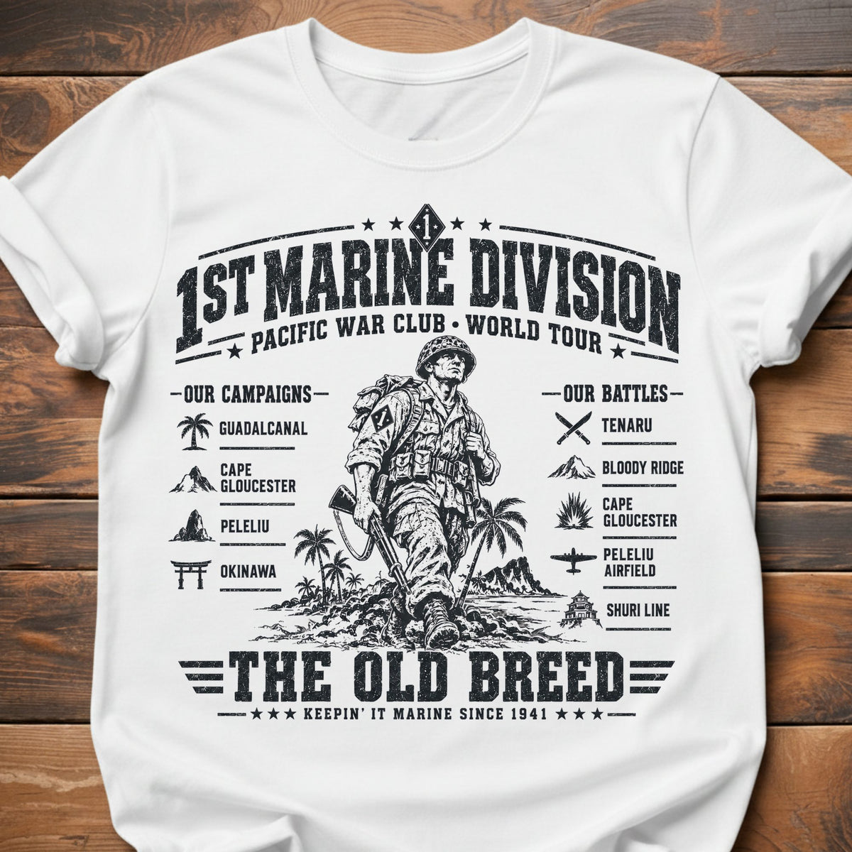 1st Marine Division World Tour T-Shirt - White