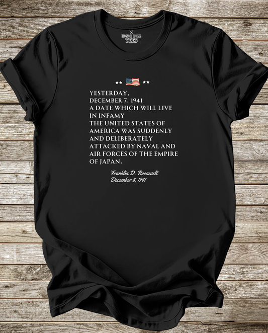 FDR Speech WWW2 Declaration T-Shirt