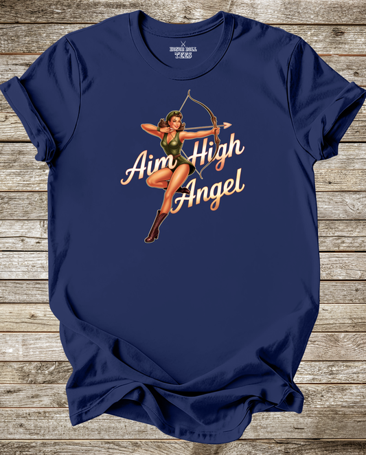 Aim High Angel WW2 Aircraft Nose Art T-Shirt