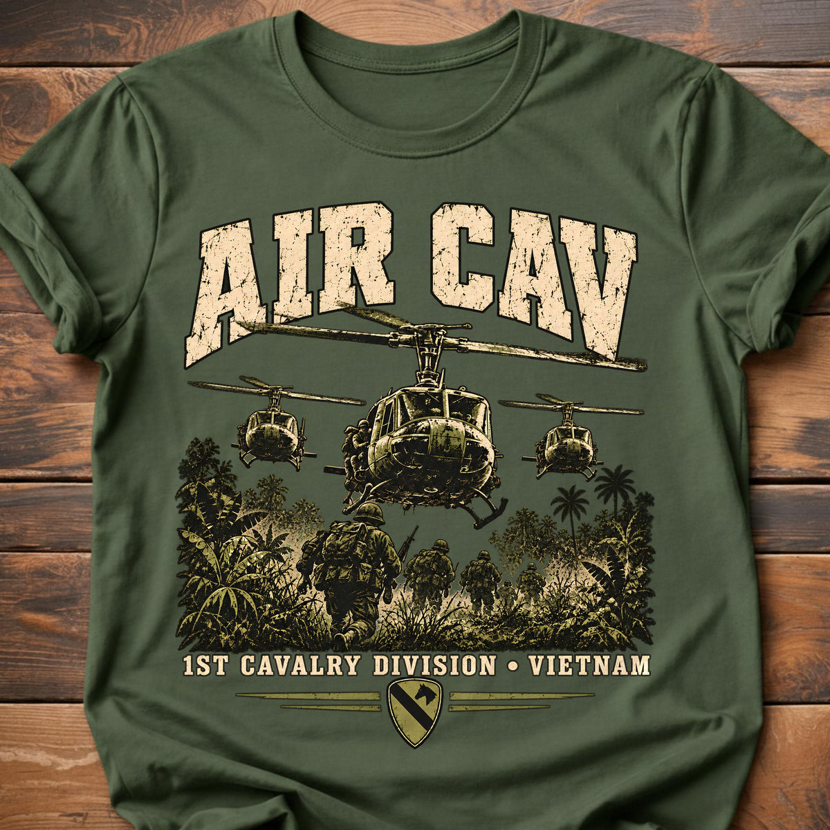 Air Cav Vietnam Veteran T-Shirt - Military Green
