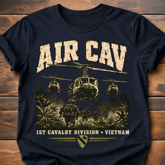 Air Cav Vietnam Veteran T-Shirt - Navy