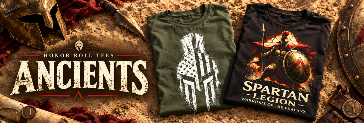 Honor Roll Tees Ancients collection - Spartan warrior t-shirts