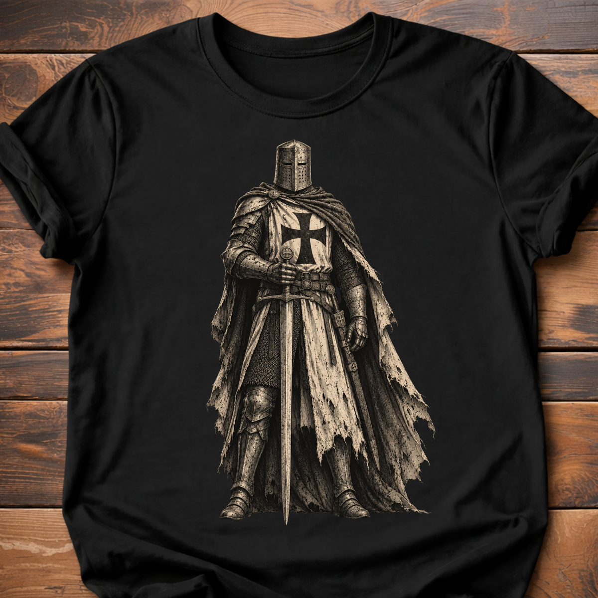 Medieval Knight T-Shirt — Vintage Crusader Armor Graphic Tee