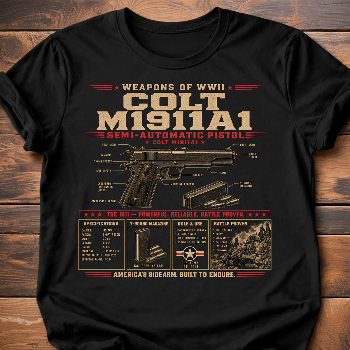Weapons Of WWII Colt T-Shirt