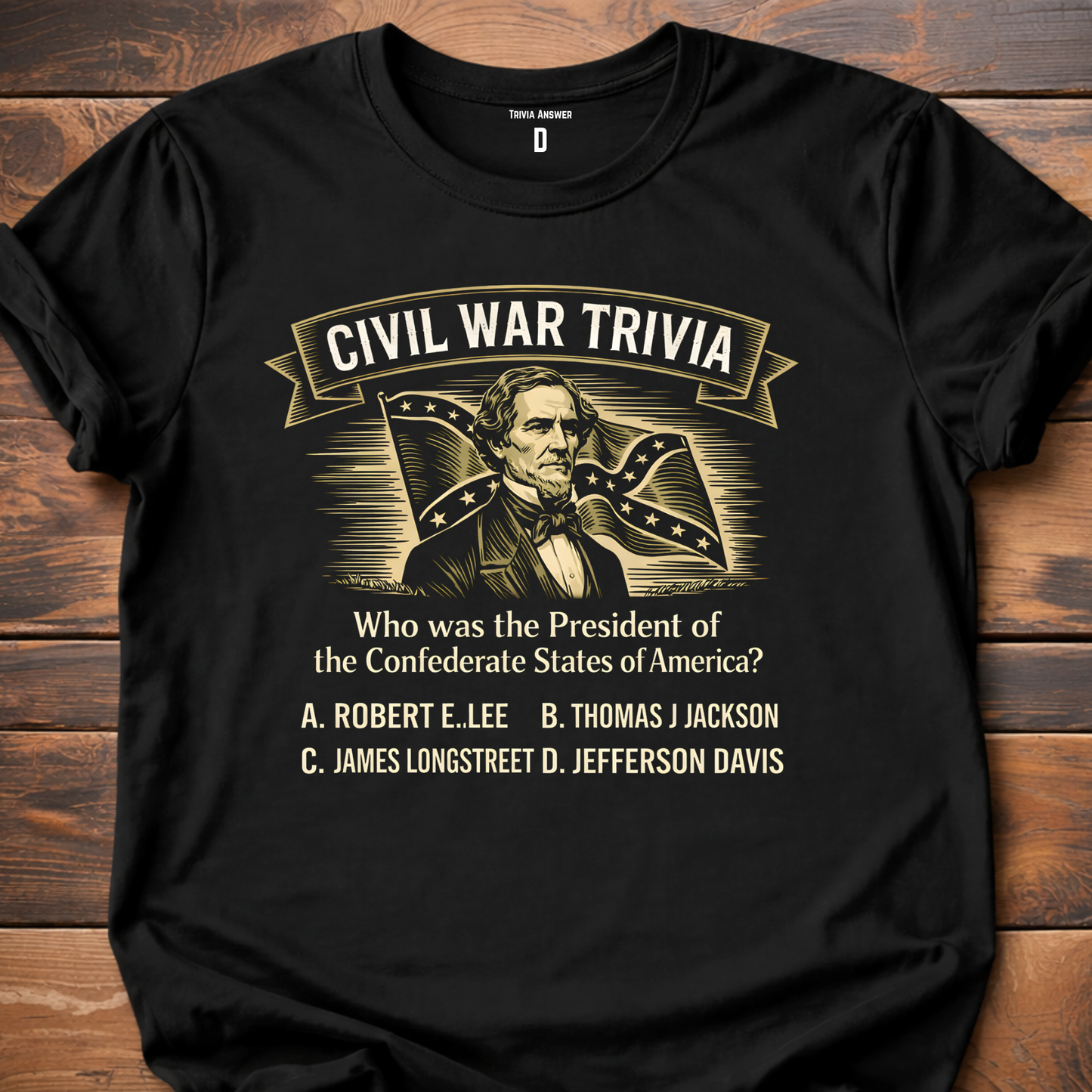 Civil War Trivia Confederate President T-Shirt