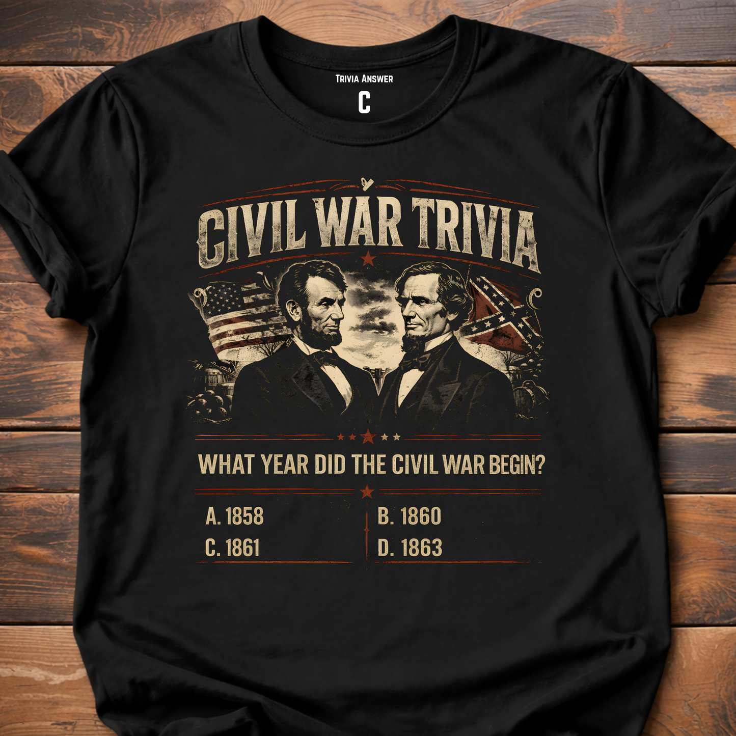 Civil War Trivia The Beginning  Commander T-Shirt