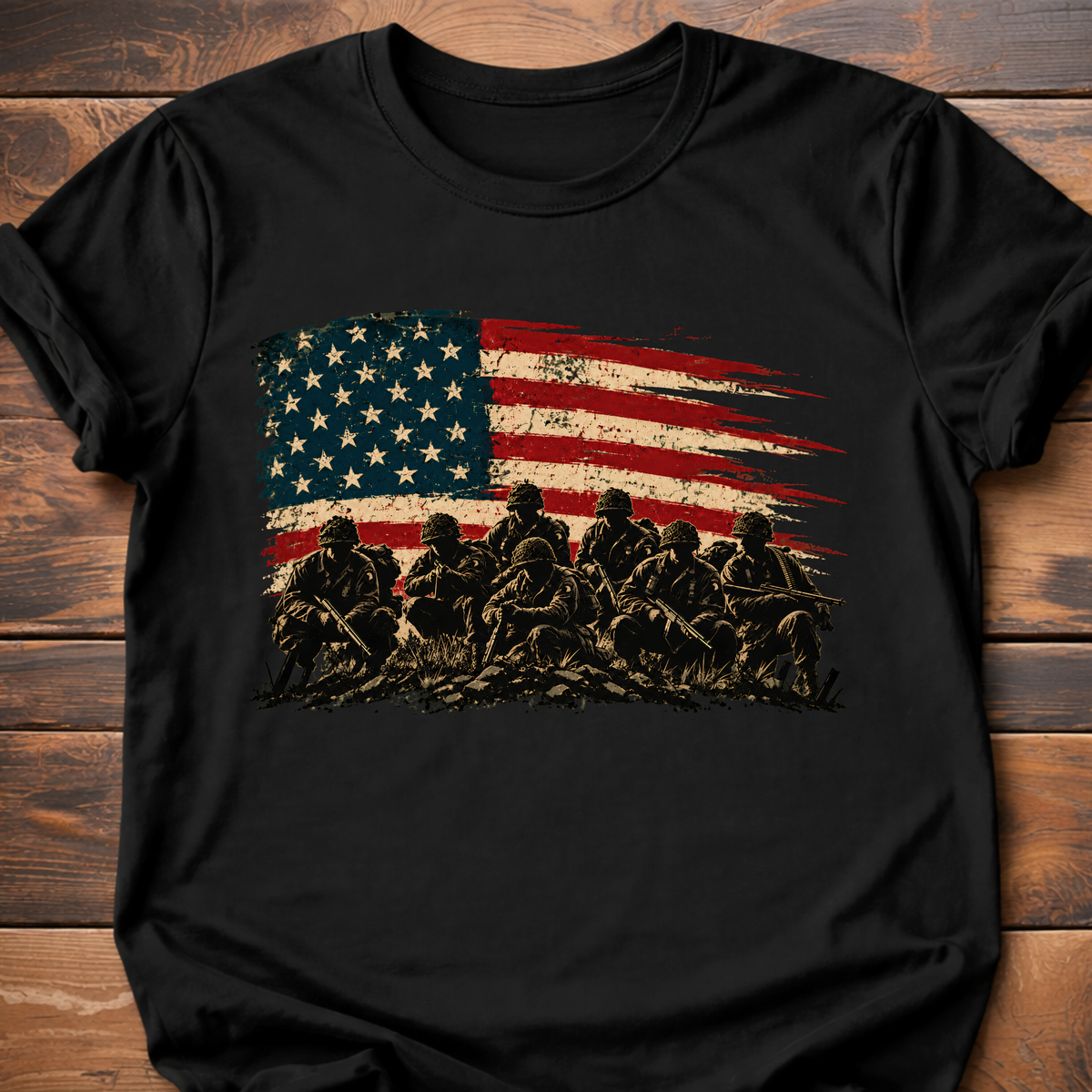 Veteran Soldiers American Flag T-Shirt
