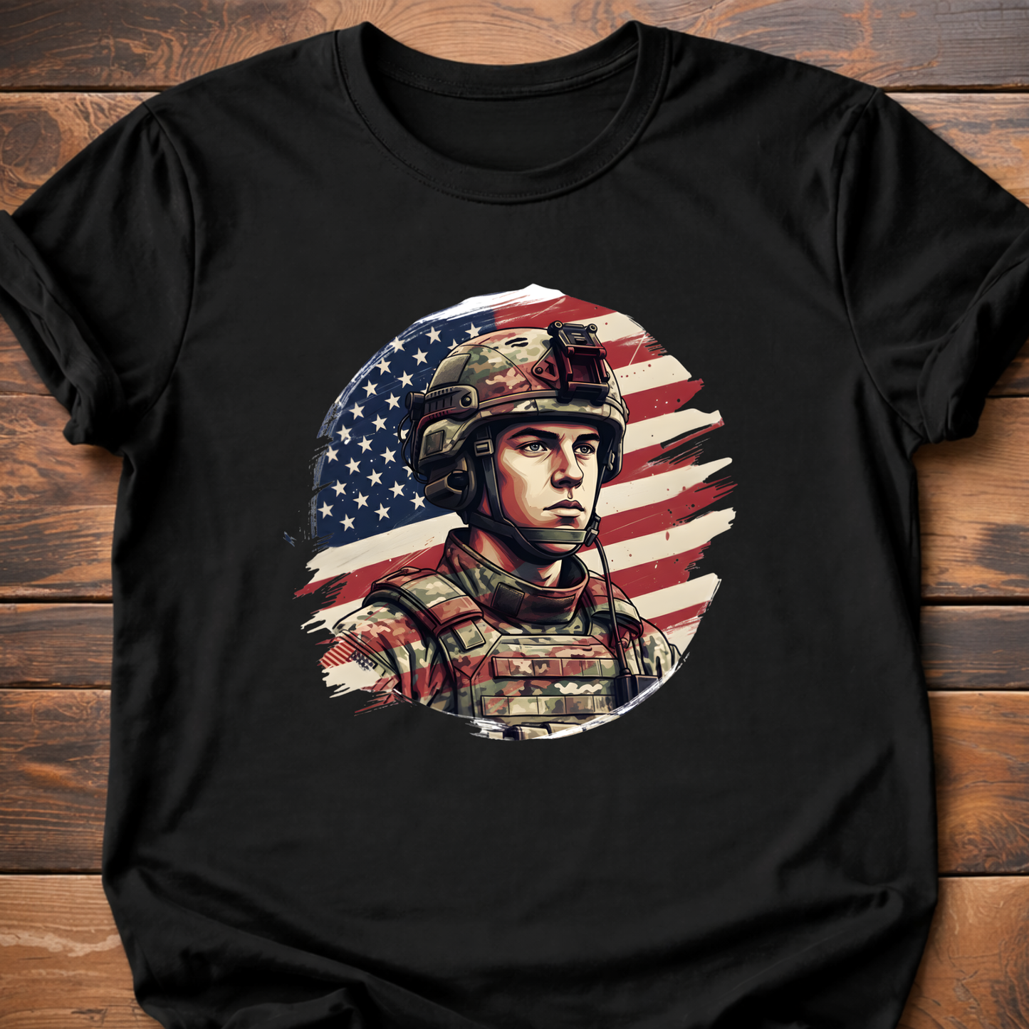 Iraq War US Soldier Flag T-Shirt