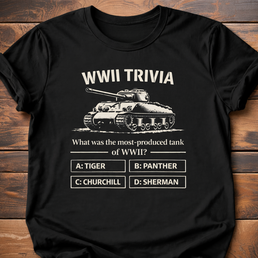 WWII Trivia Most Produced Tank Question T-Shirt