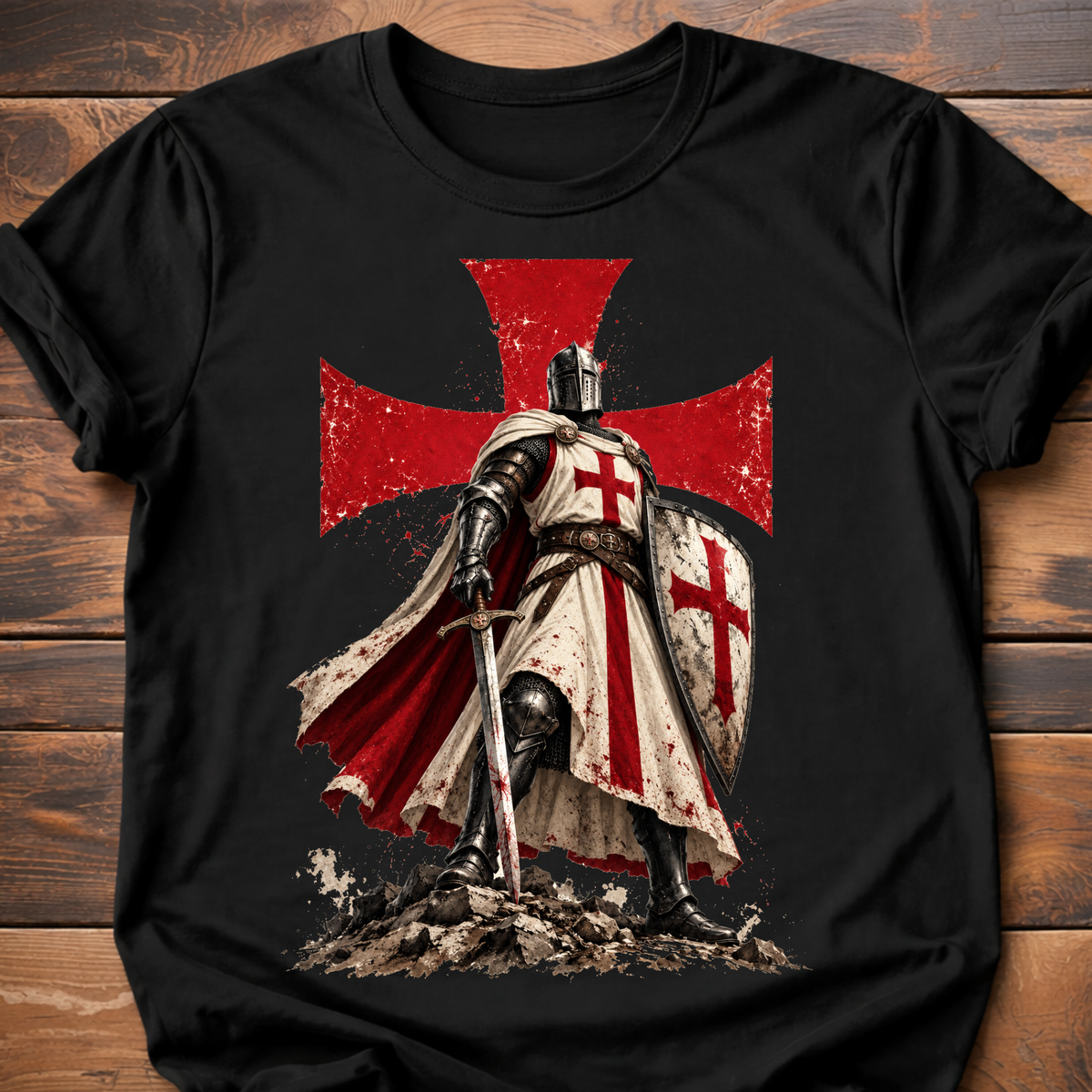 Crusader Cross Medieval Armor T-Shirt