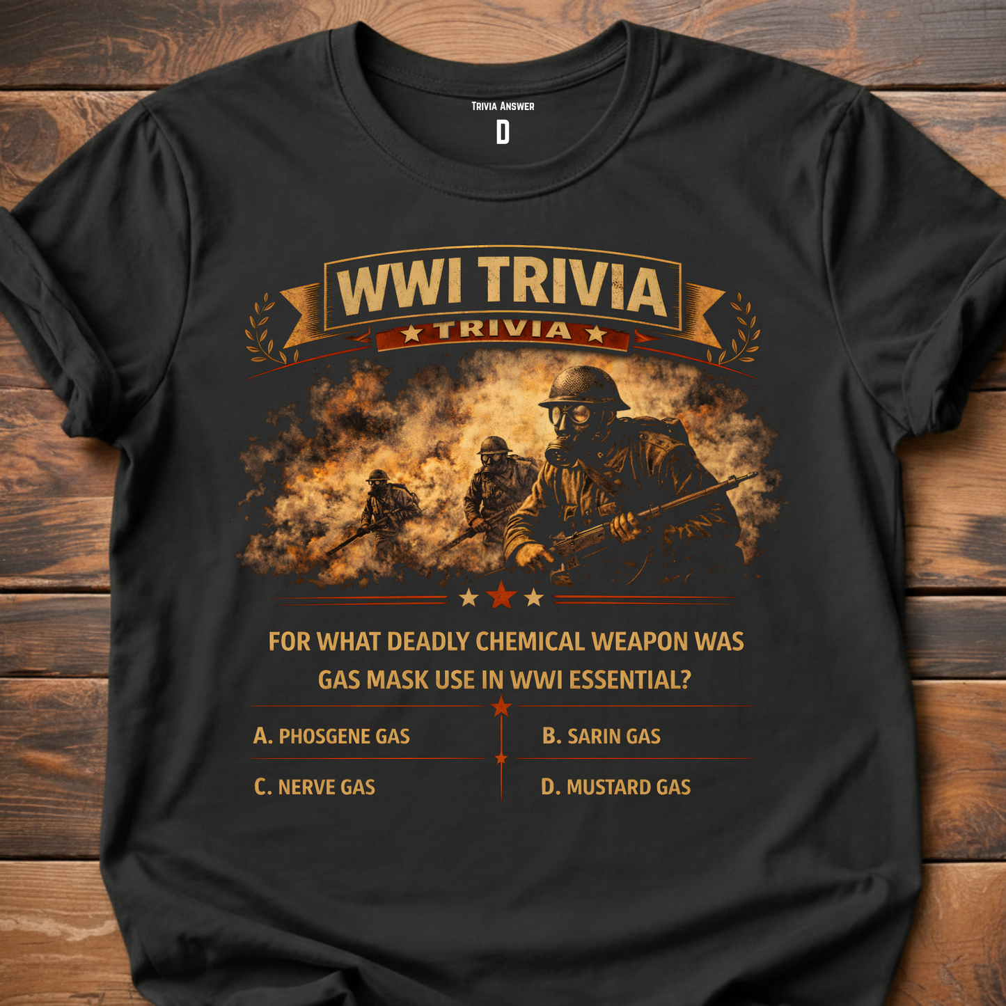 WW1 Trivia Gas Mask T-Shirt