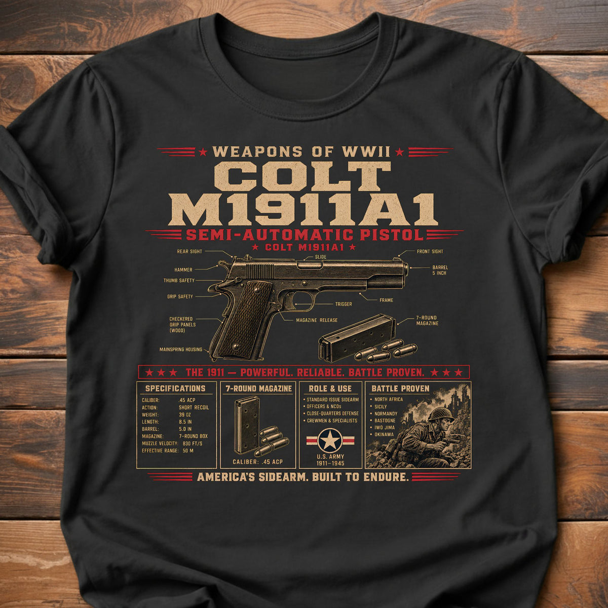 Weapons Of WWII Colt T-Shirt
