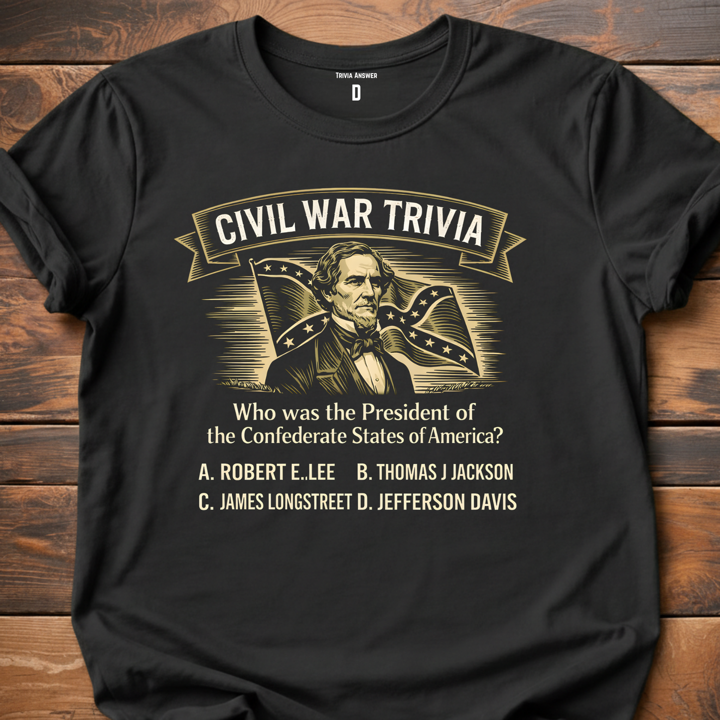 Civil War Trivia Confederate President T-Shirt