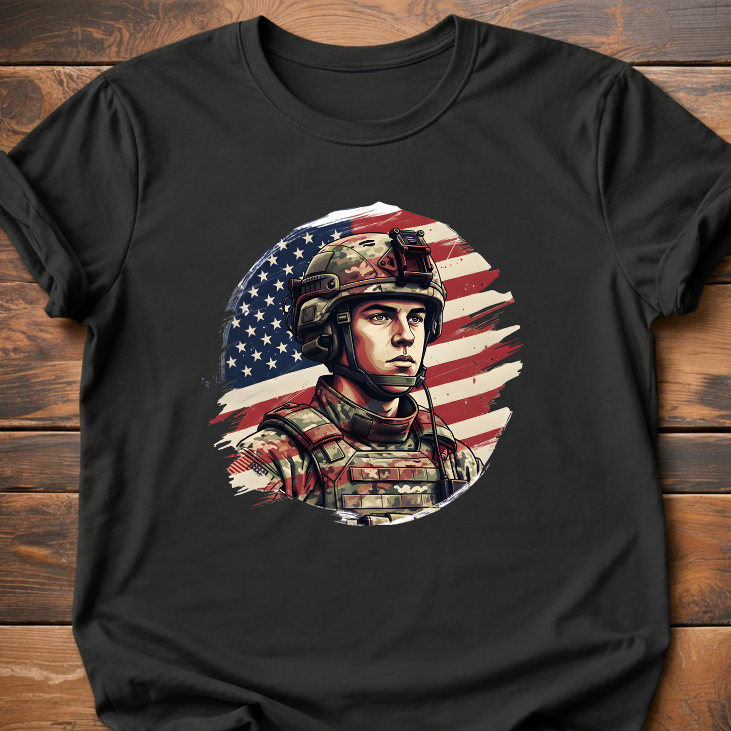 Iraq War US Soldier Flag T-Shirt