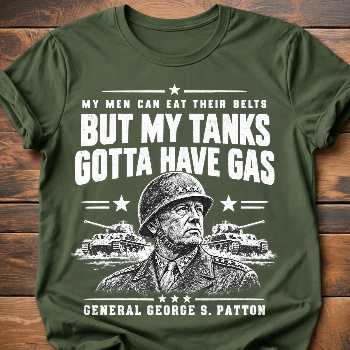 Eat Their Belts Graphic T-Shirt - Military Green