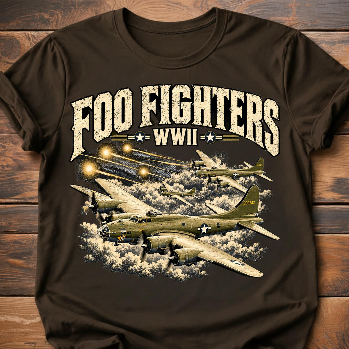 Foo Fighters WWII Aviation T-Shirt - Dark Chocolate