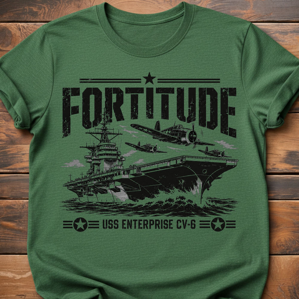 Fortitude USS Enterprise T-Shirt - Heather Irish Green
