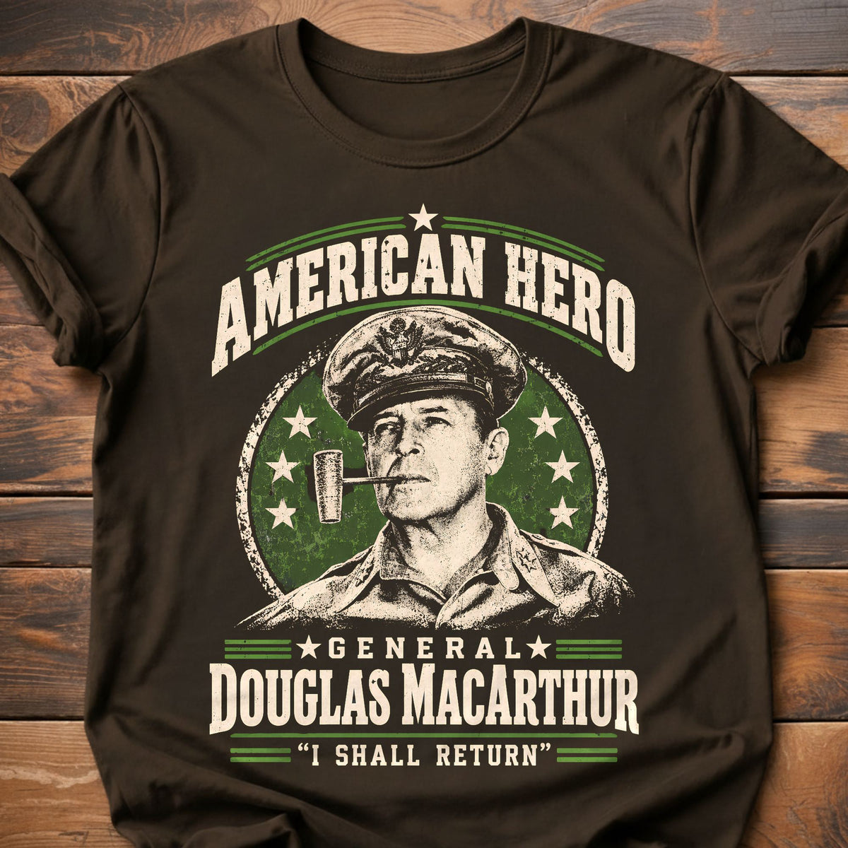 General Douglas MacArthur T-Shirt - Dark Chocolate