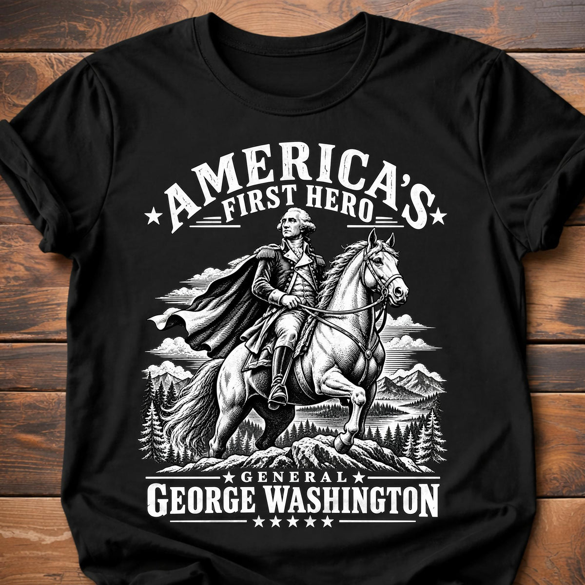 General George Washington T-Shirt - Black
