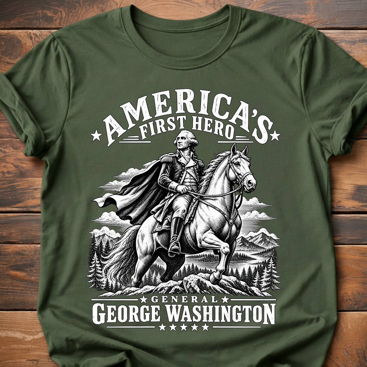 General George Washington T-Shirt - Military Green