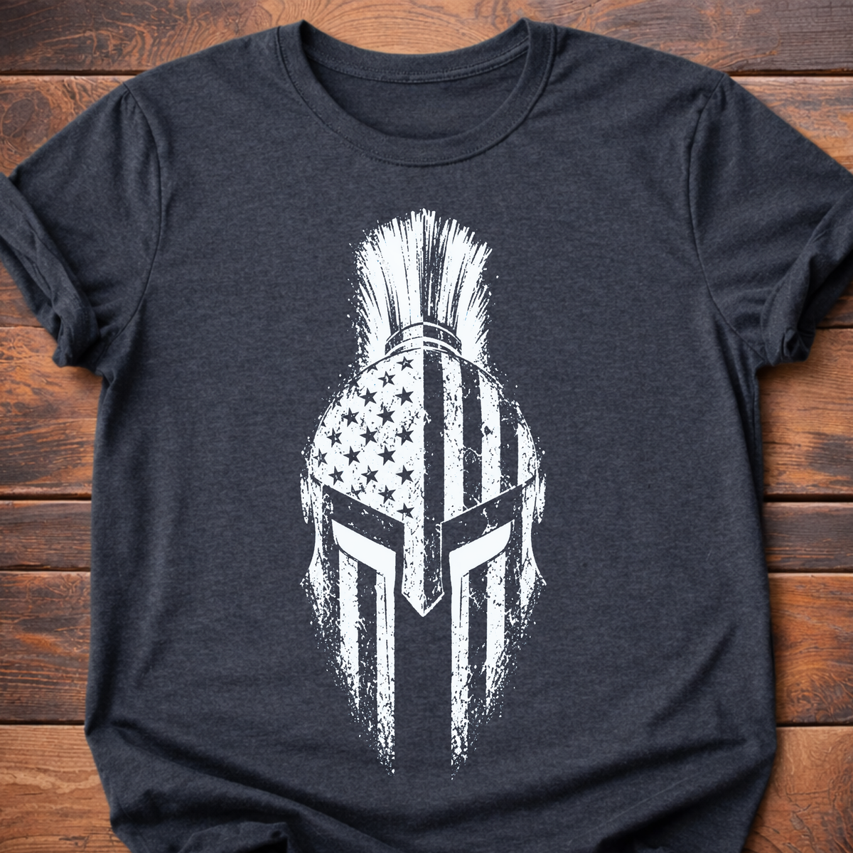 Spartan Helmet American Flag T-Shirt