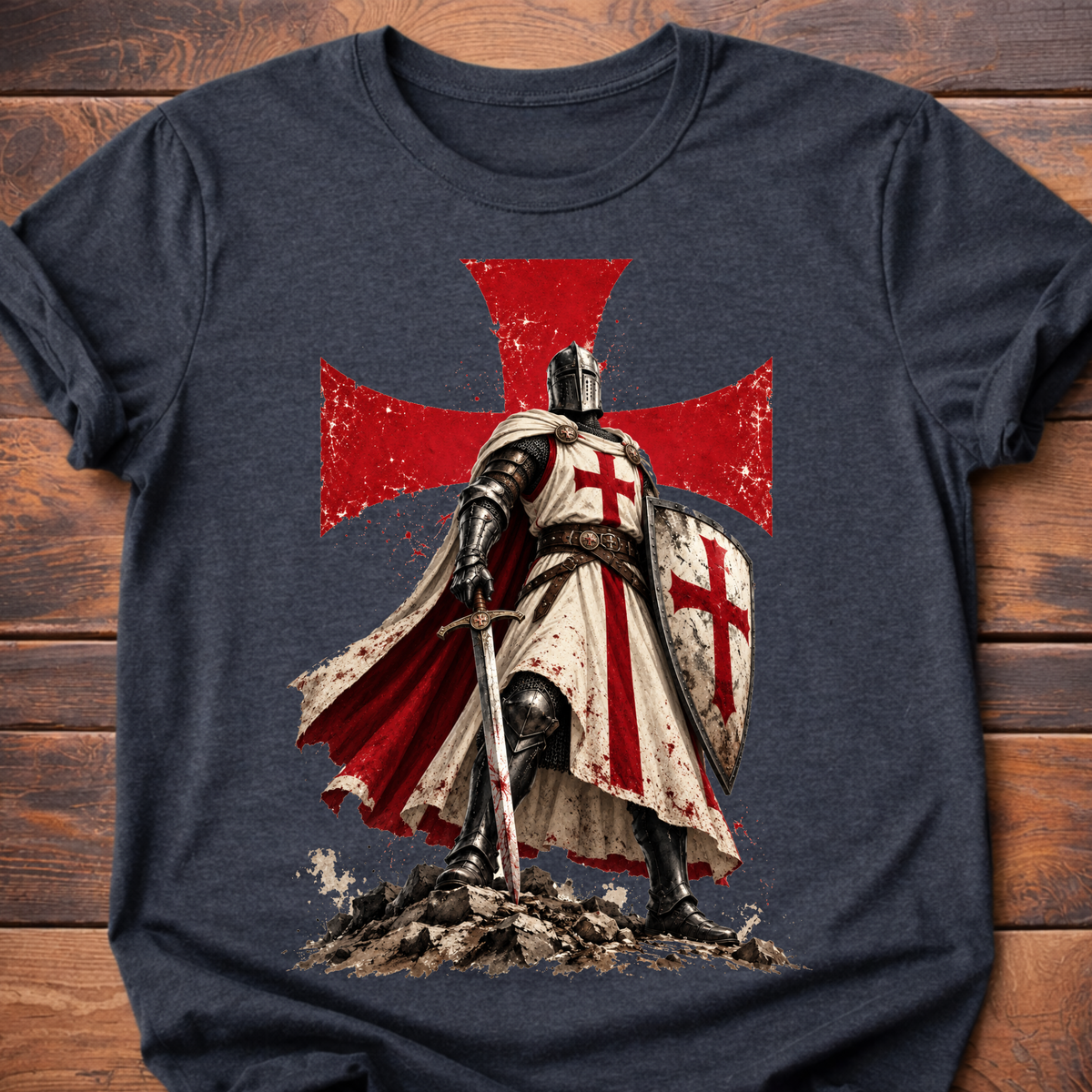 Crusader Cross Medieval Armor T-Shirt
