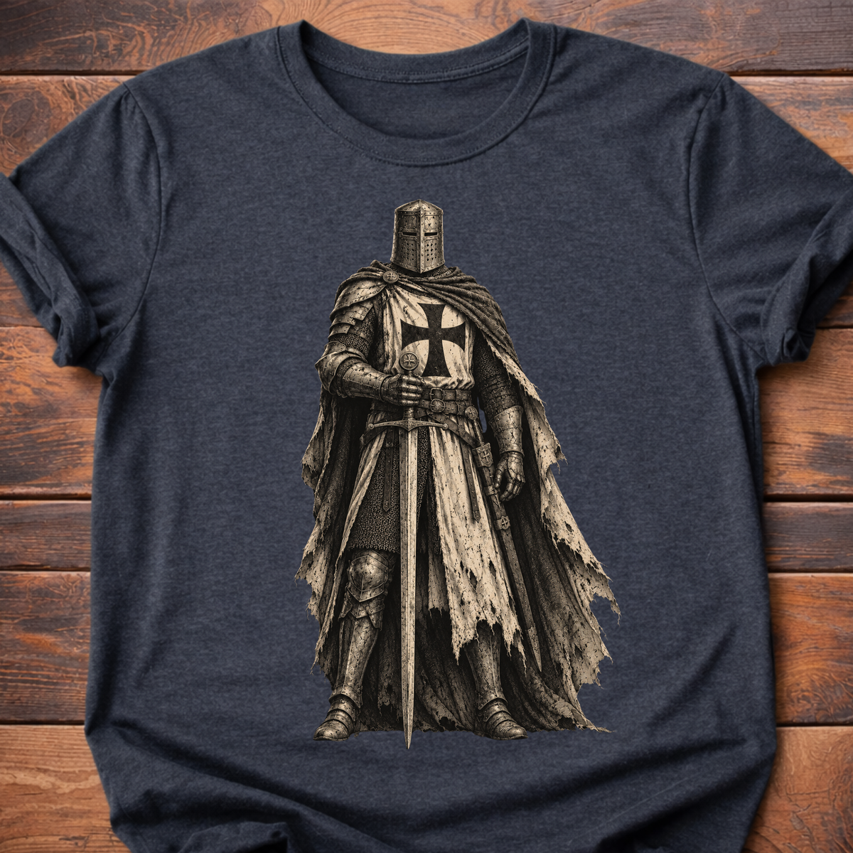 Medieval Knight T-Shirt — Vintage Crusader Armor Graphic Tee