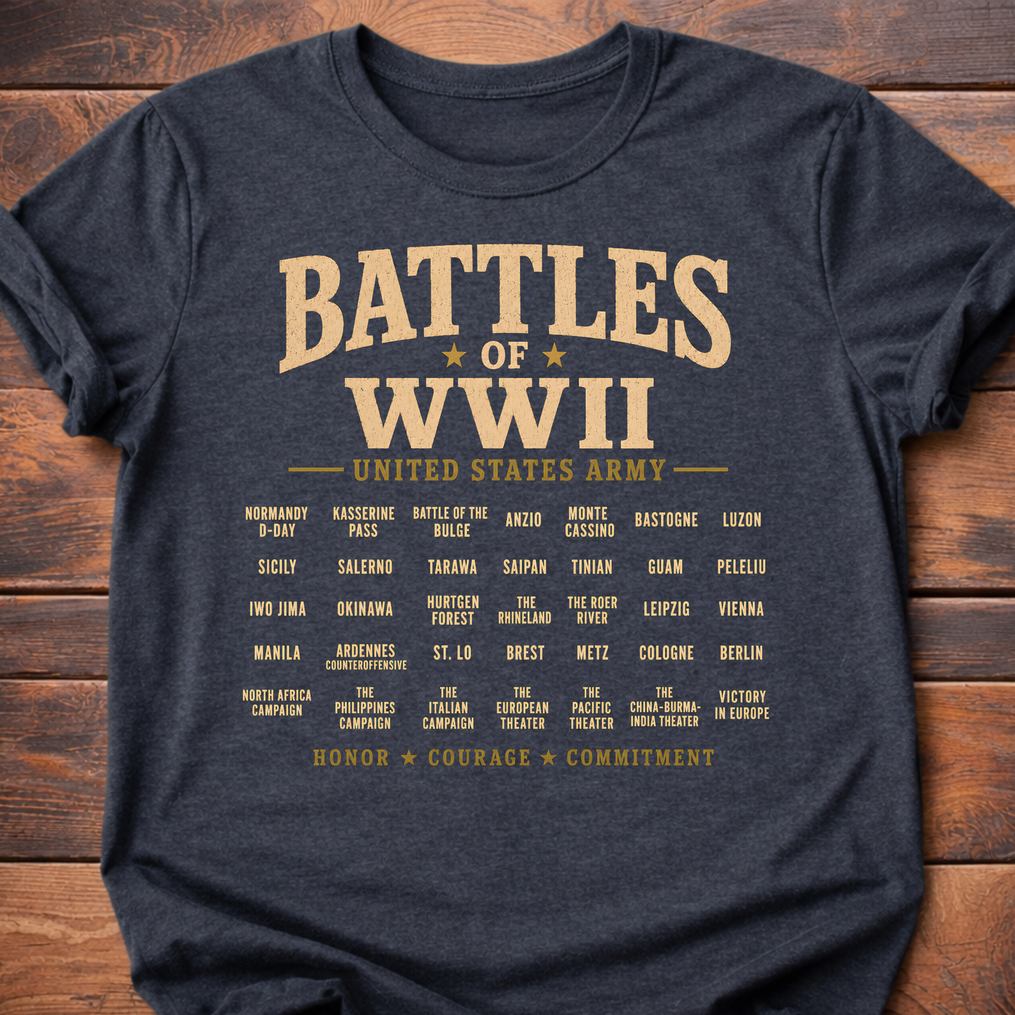 Battles Of WWII Army T-Shirt