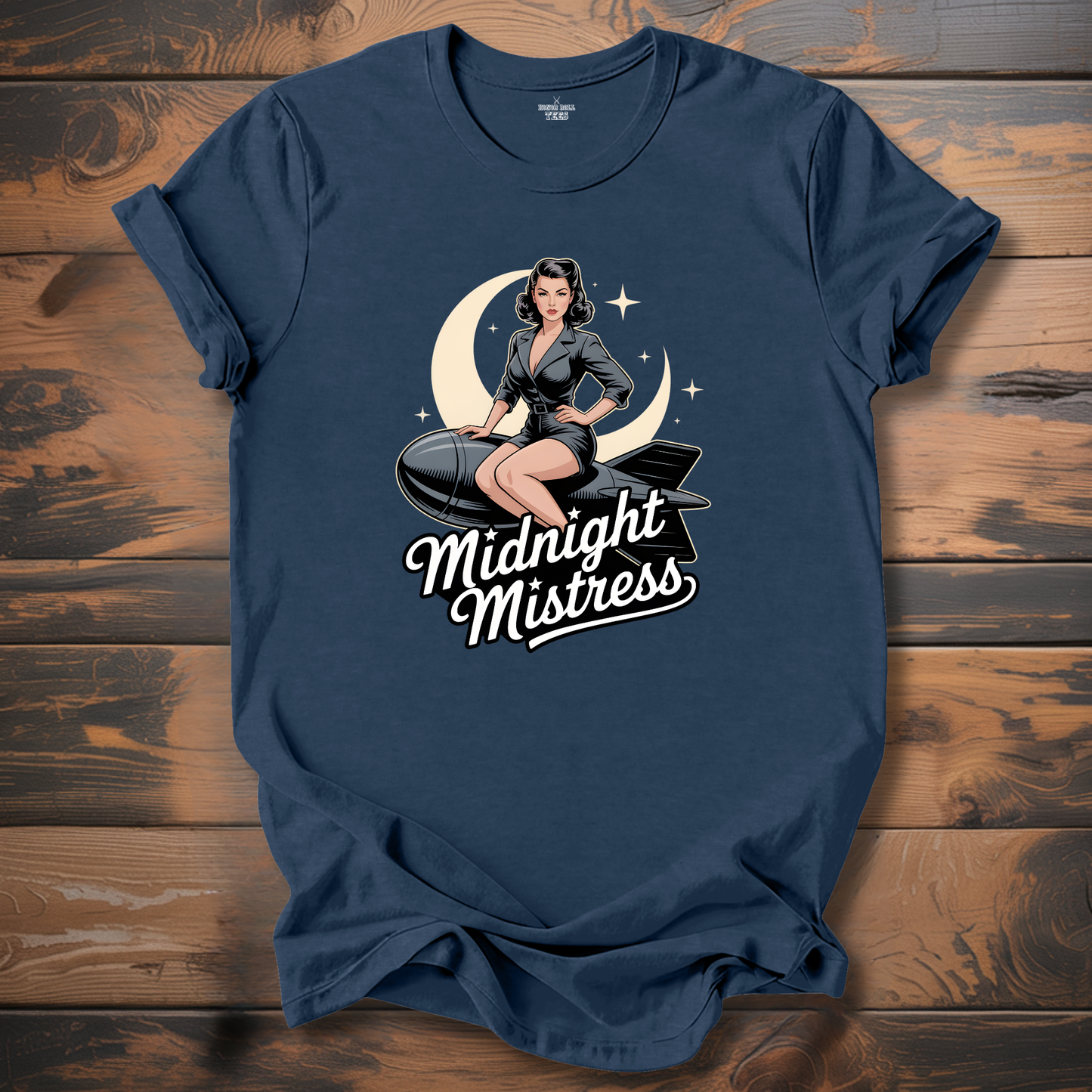 Midnight Mistress WW2 Bomber Nose Art T-Shirt