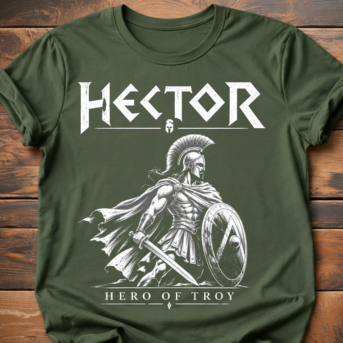 Hector Hero of Troy T-Shirt - Military Green