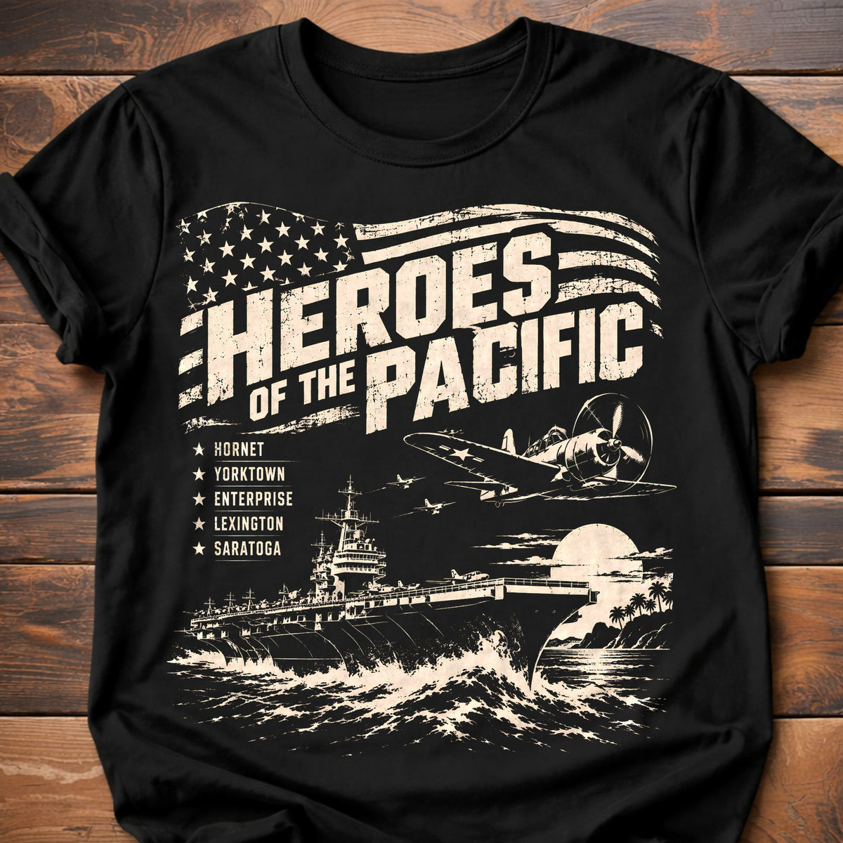 Heroes of the Pacific T-Shirt - Black