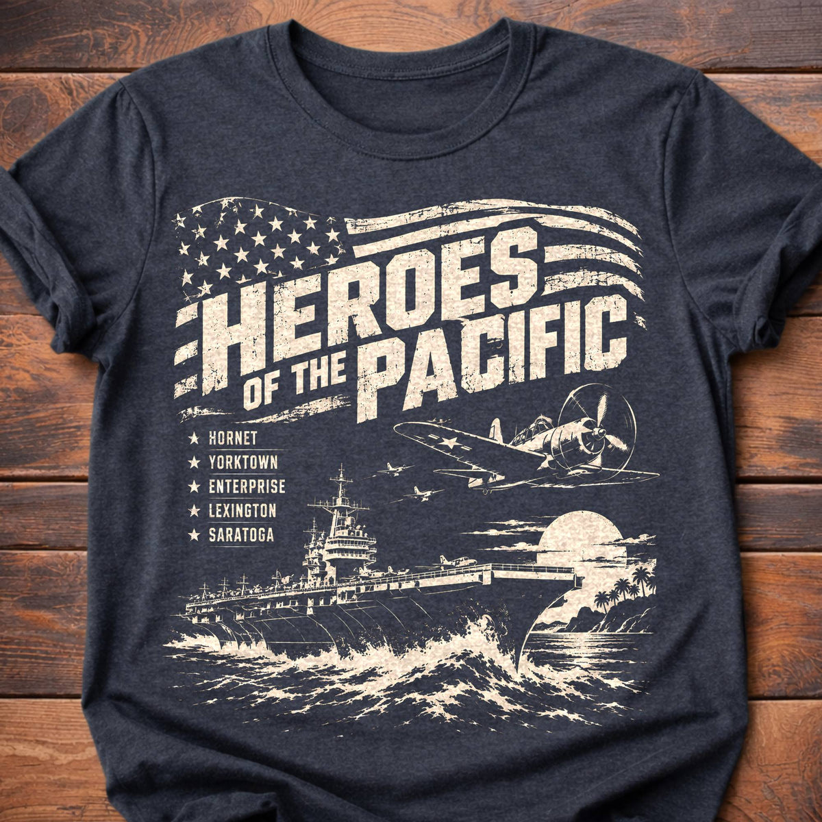 Heroes of the Pacific T-Shirt - Dark Heather